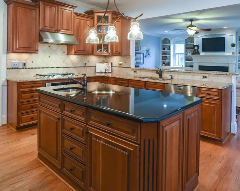 cabinet refacing with extensions before