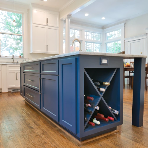 Kitchen Island refaced blue